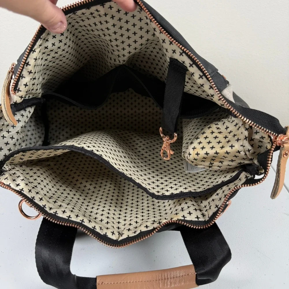 Petunia Pickle Bottom Pivot Pack Diaper Bag Sand/Black Large Backpack Rose Gold